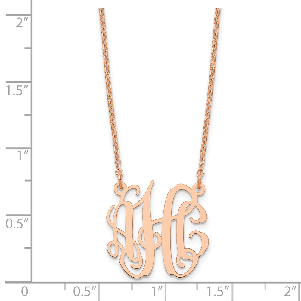 Sterling Silver/Rose-plated Small Monogram Necklace