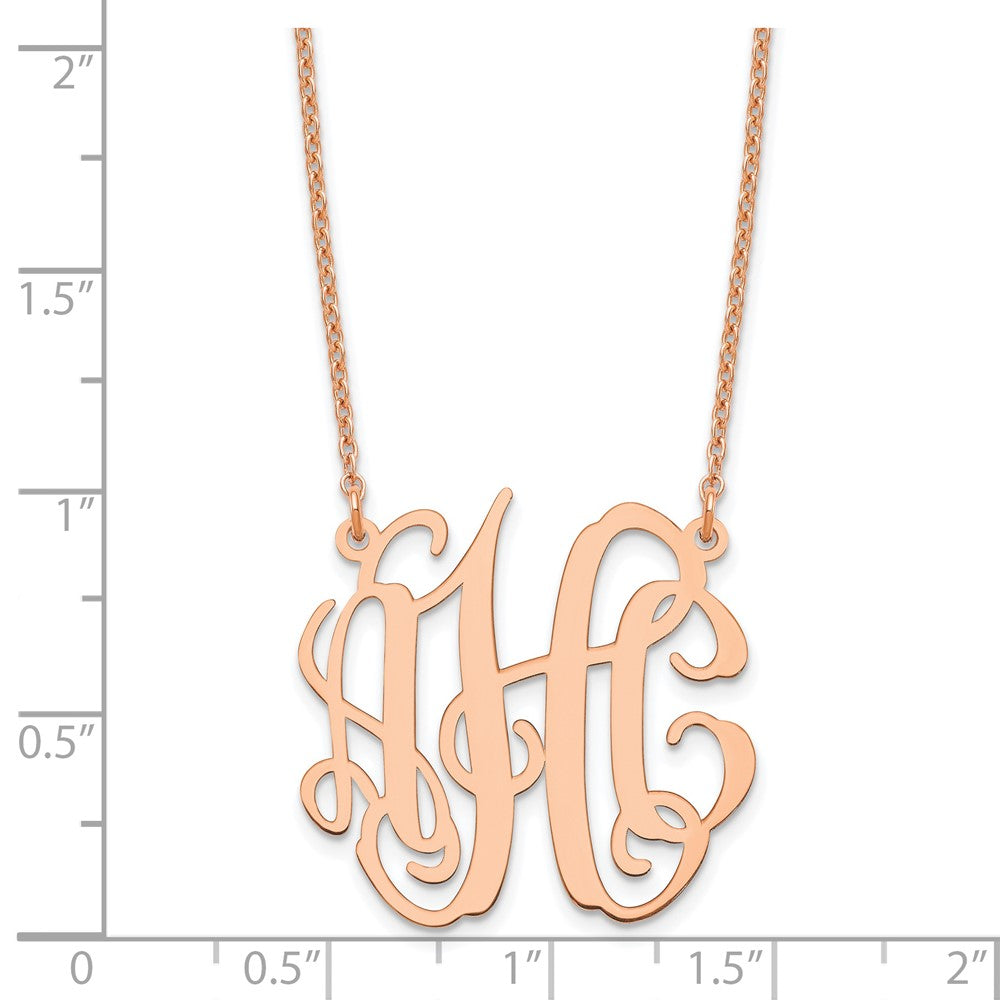 Sterling Silver/Rose-plated Small Monogram Necklace