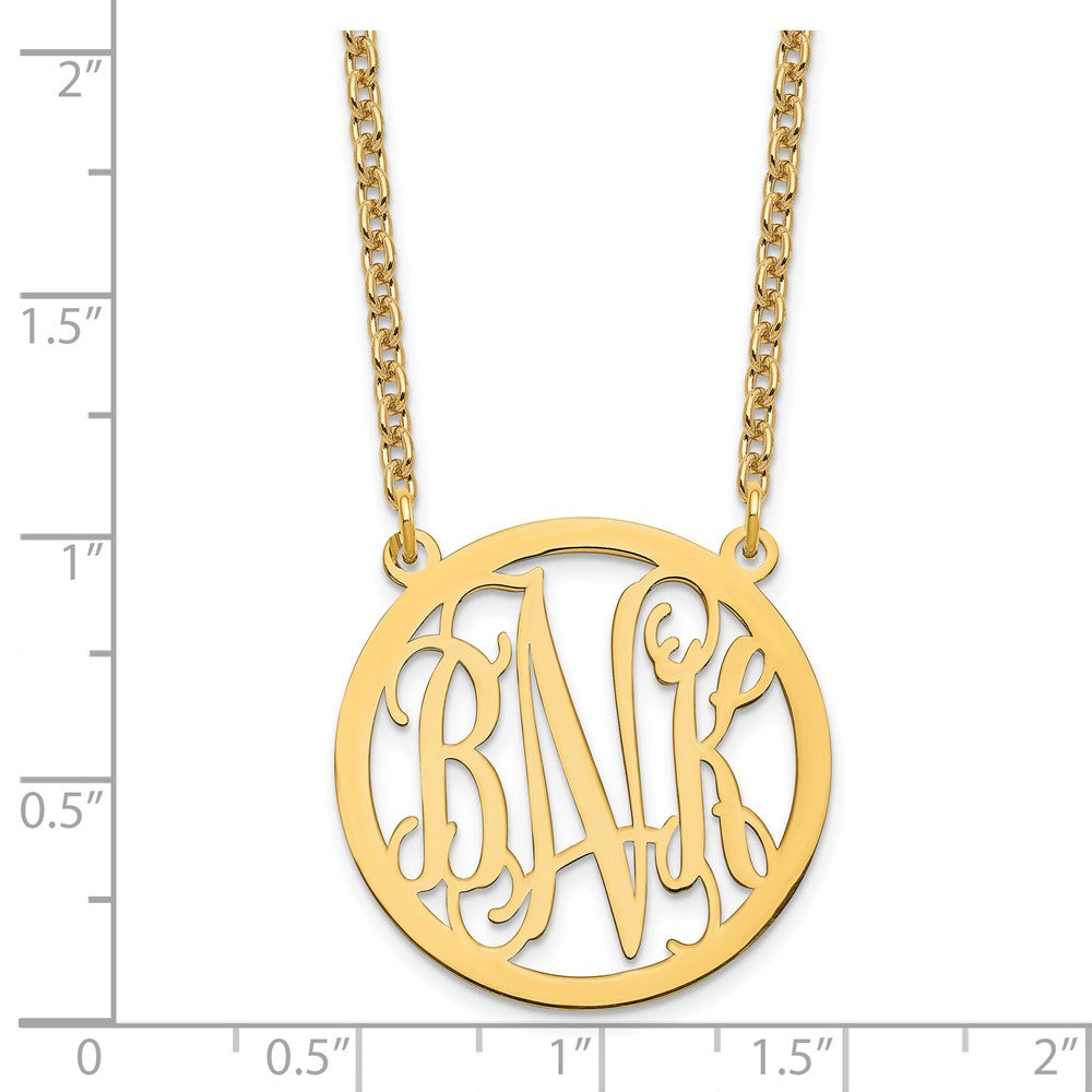 Sterling Silver/Gold-plated Round Monogram Necklace