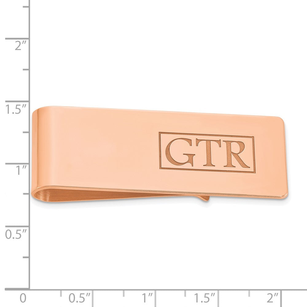 14k Rose Gold Recessed Letter Monogram Money Clip