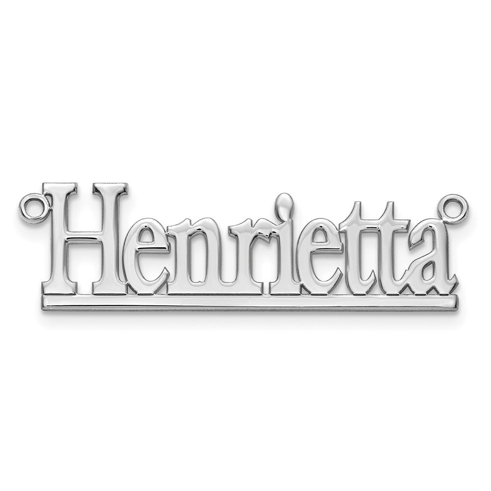 Sterling Silver/Rhodium-plated Underlined Name Plate