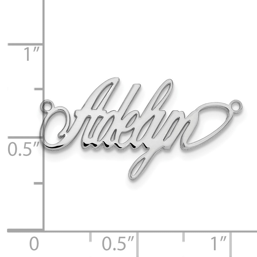 14k White Gold Polished Surrey Font Name Plate