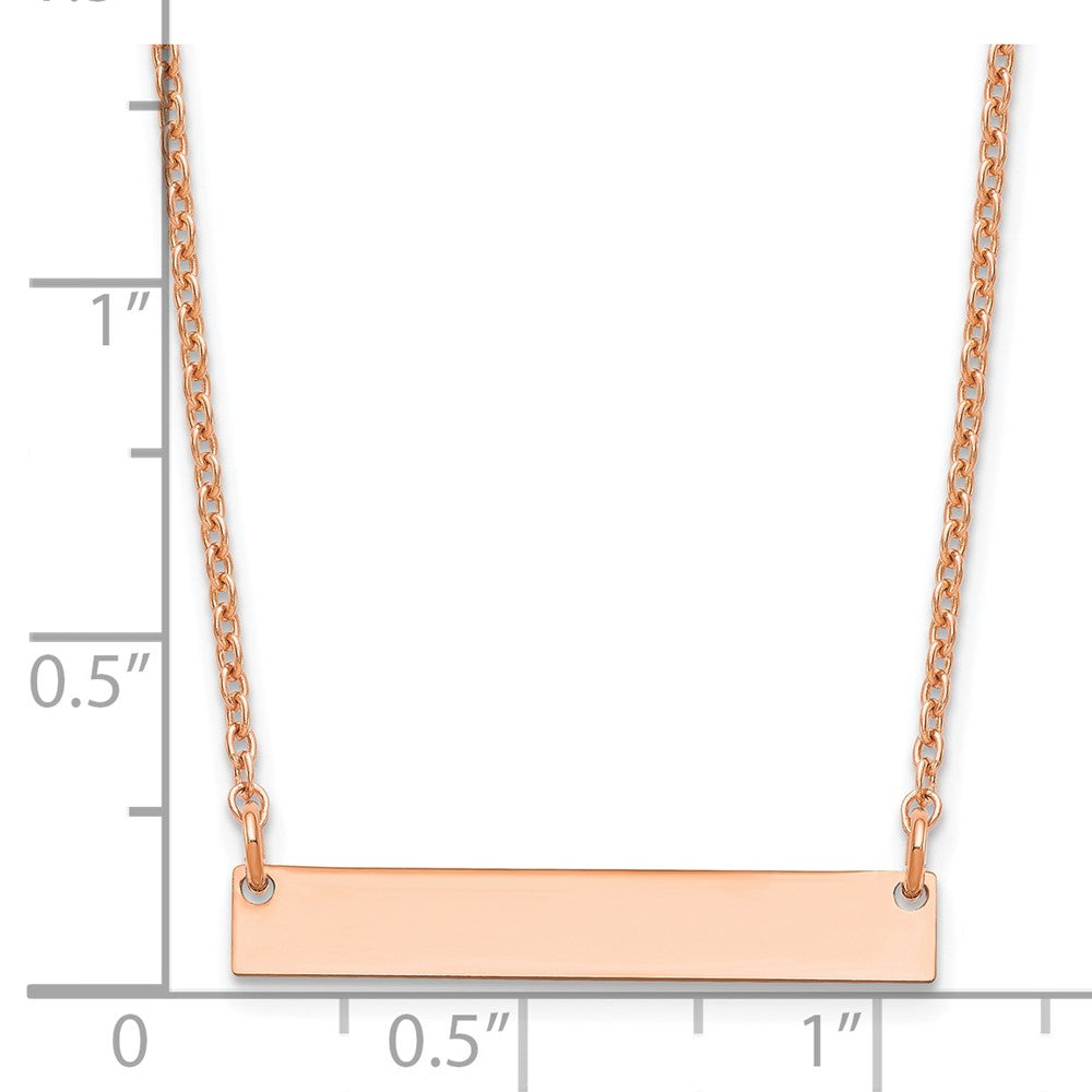 Sterling Silver/Rose-plated Small Blank Bar Necklace