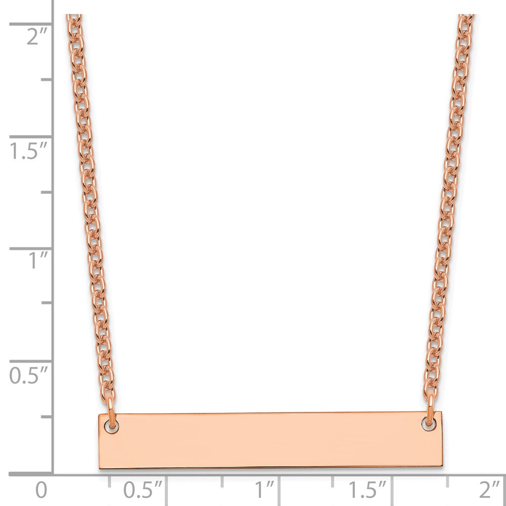 Sterling Silver/Rose-plated Medium Blank Bar Necklace