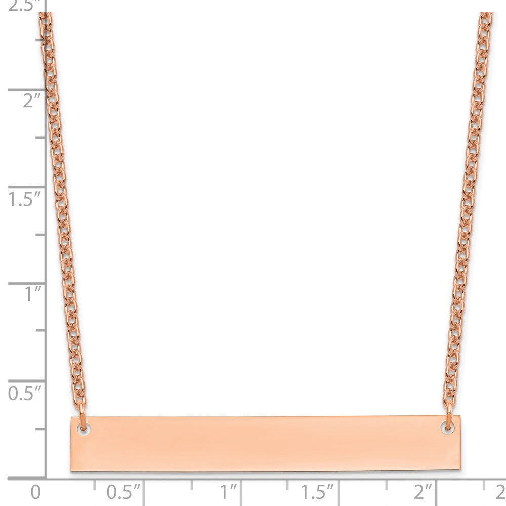 Sterling Silver/Rose-plated Large Blank Bar Necklace