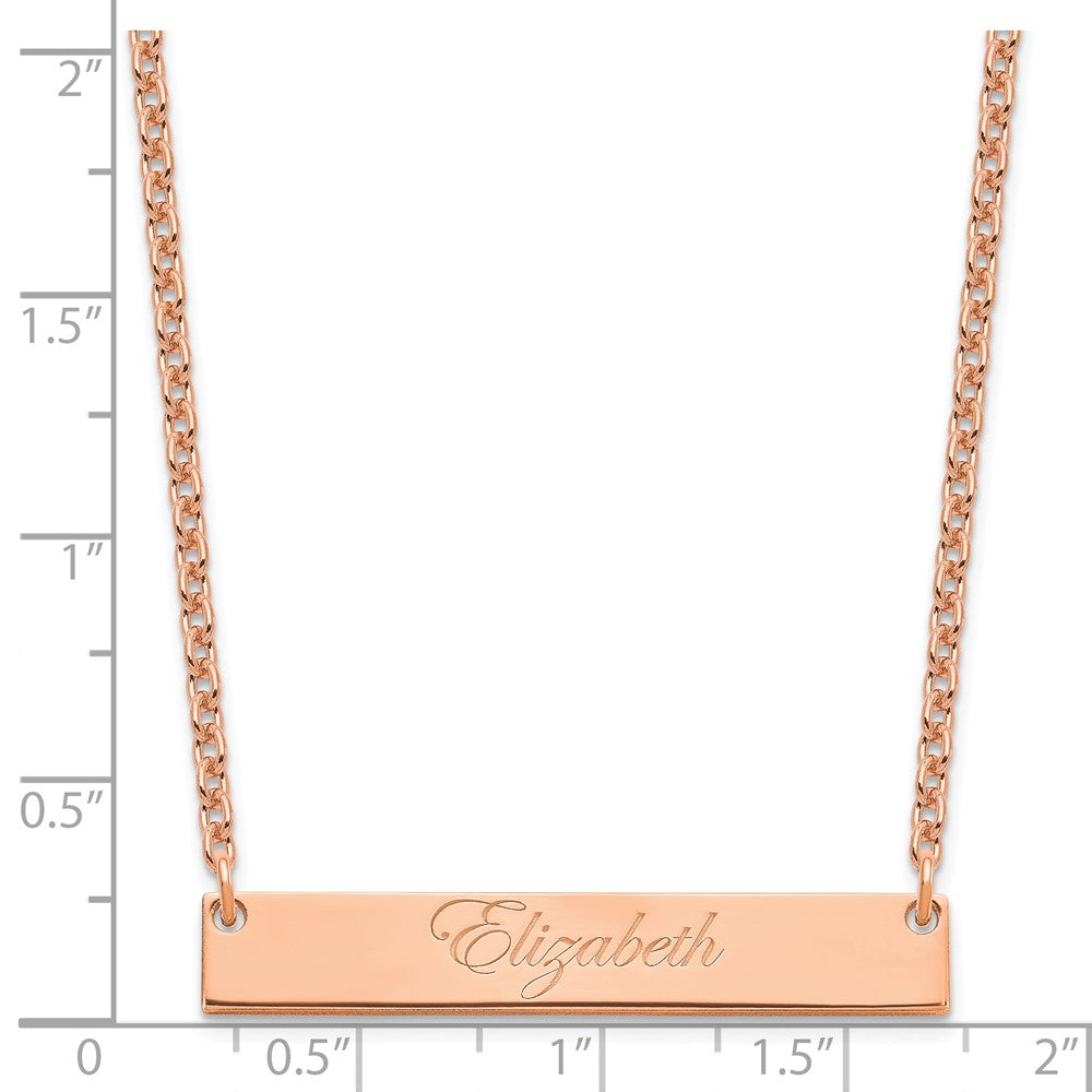 SS/Rose-plated Medium EDWAEDIAN SCRIPT Bar Necklace