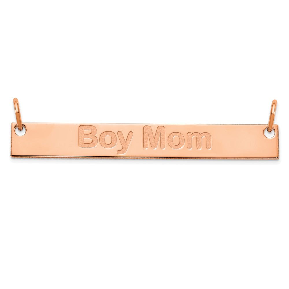 14k Rose Gold Large Capitalized ARIAL ROUNDED Bar Necklace