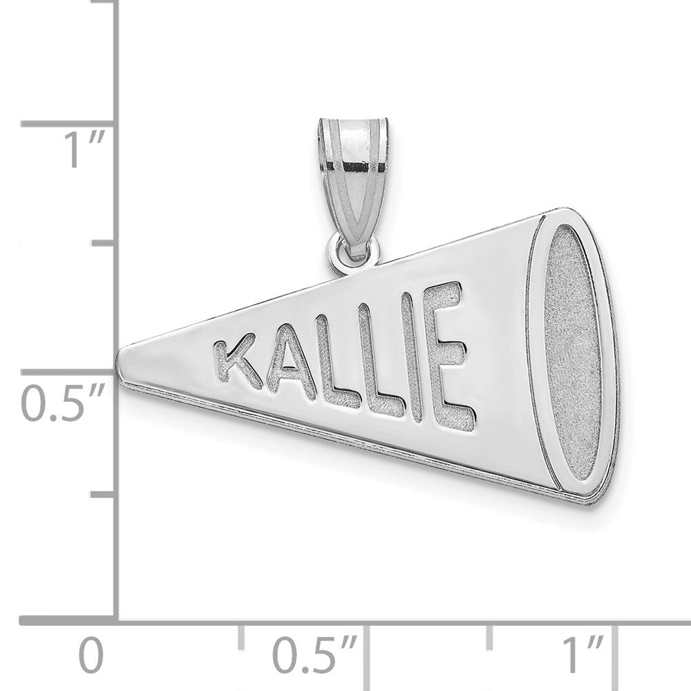 10k White Gold Personalized Megaphone Pendant