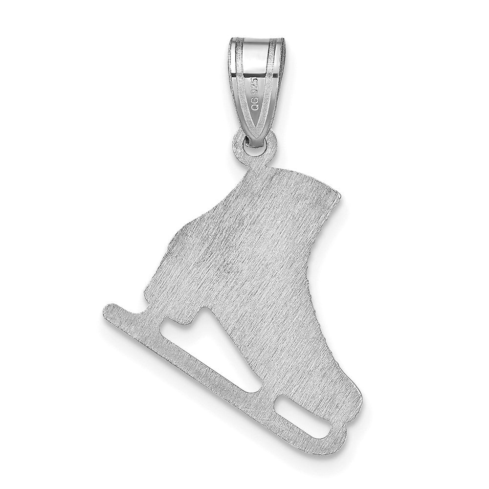 10k White Gold Personalized Ice Skate Pendant