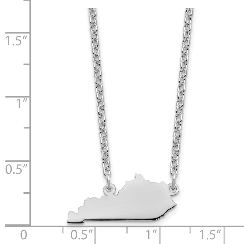 Sterling Silver/Rhodium-plated Kentucky State Necklace