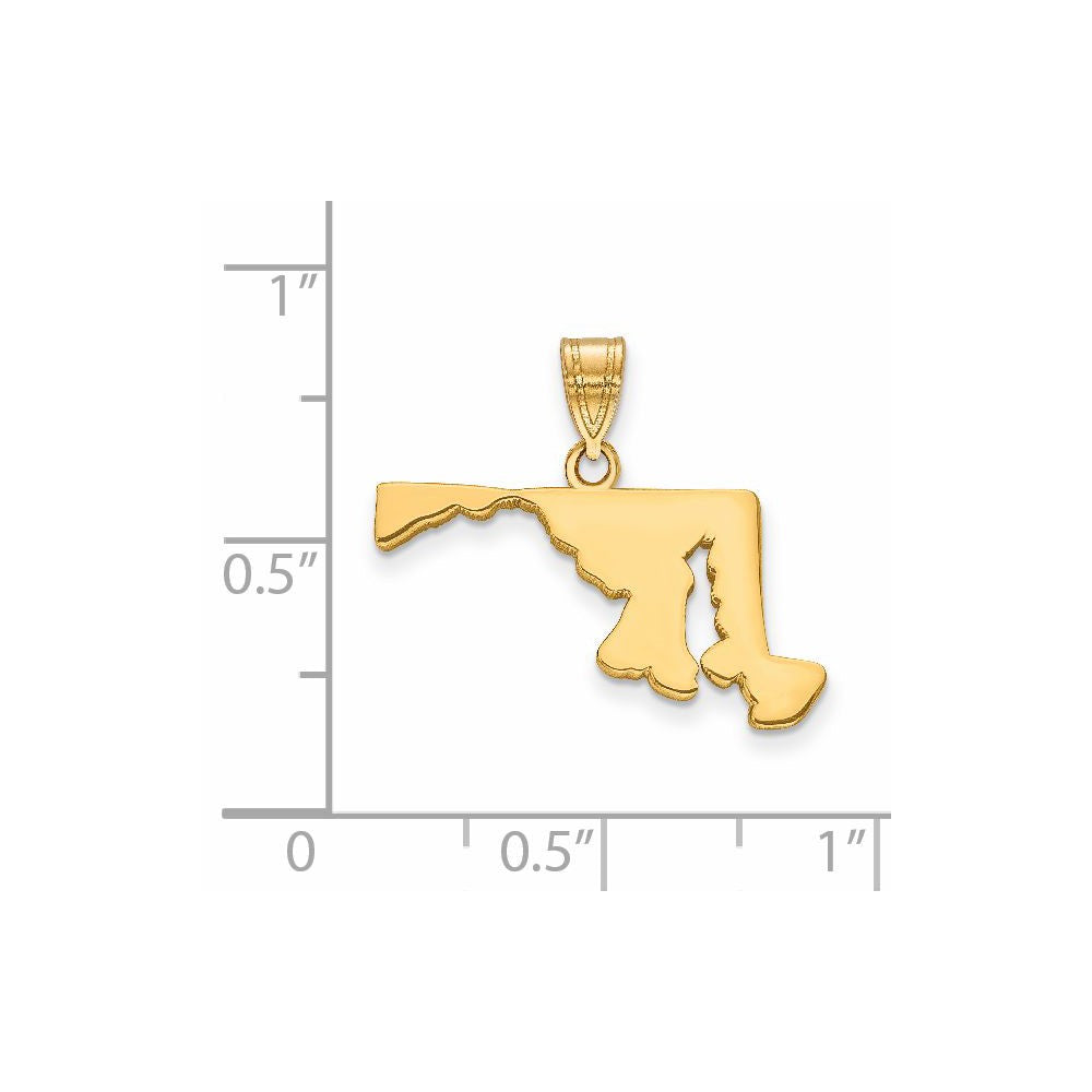 14KY Maryland State Pendant