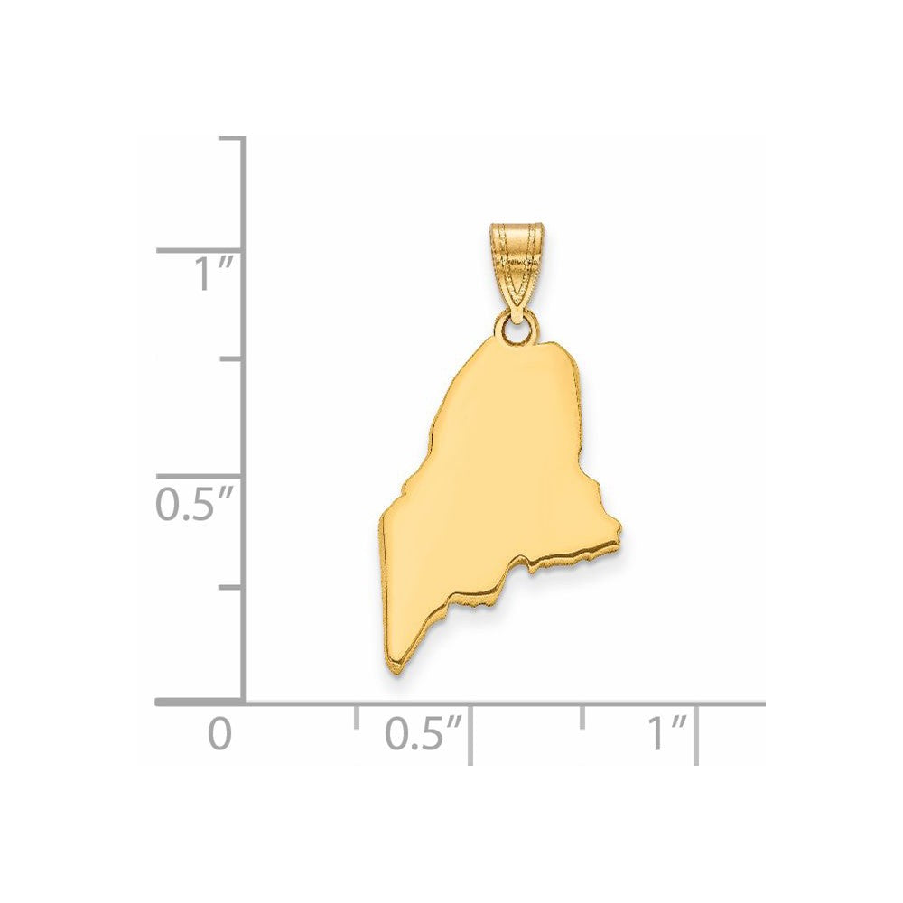 14KY Maine State Pendant
