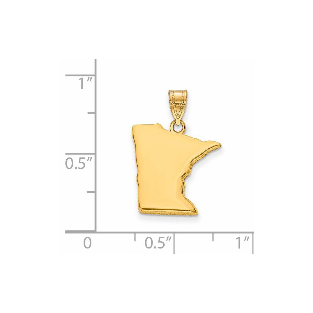 14KY Minnesota State Pendant
