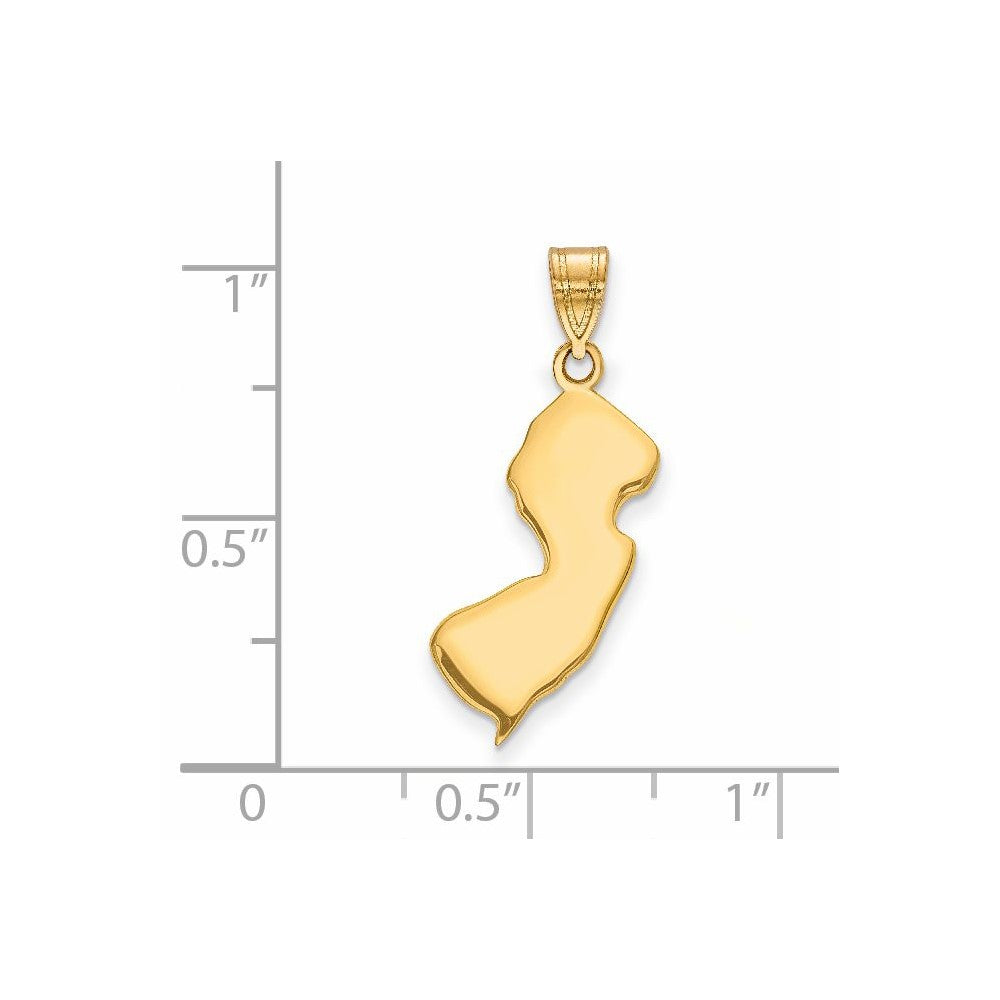 14KY New Jersey State Pendant