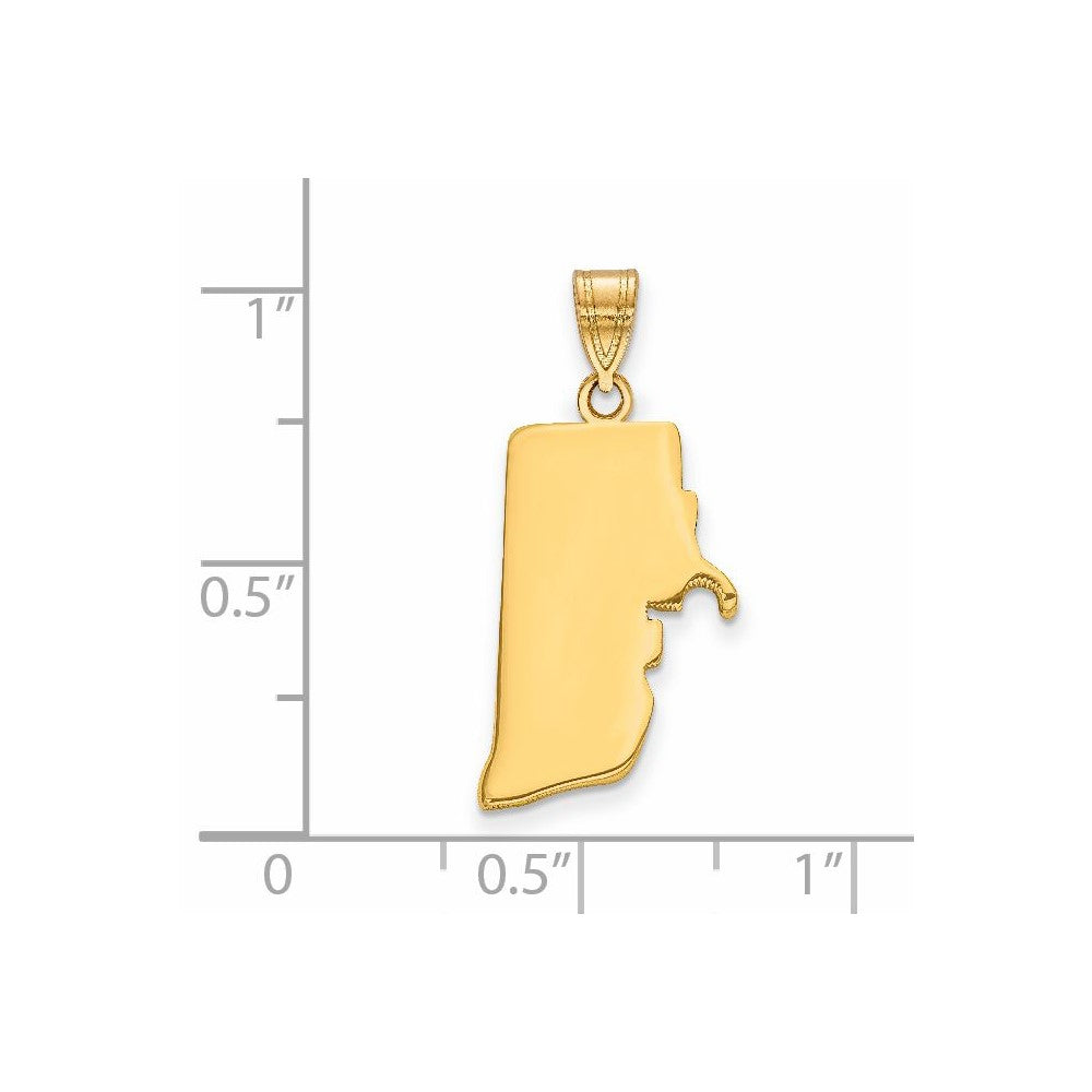 14KY Rhode Island State Pendant
