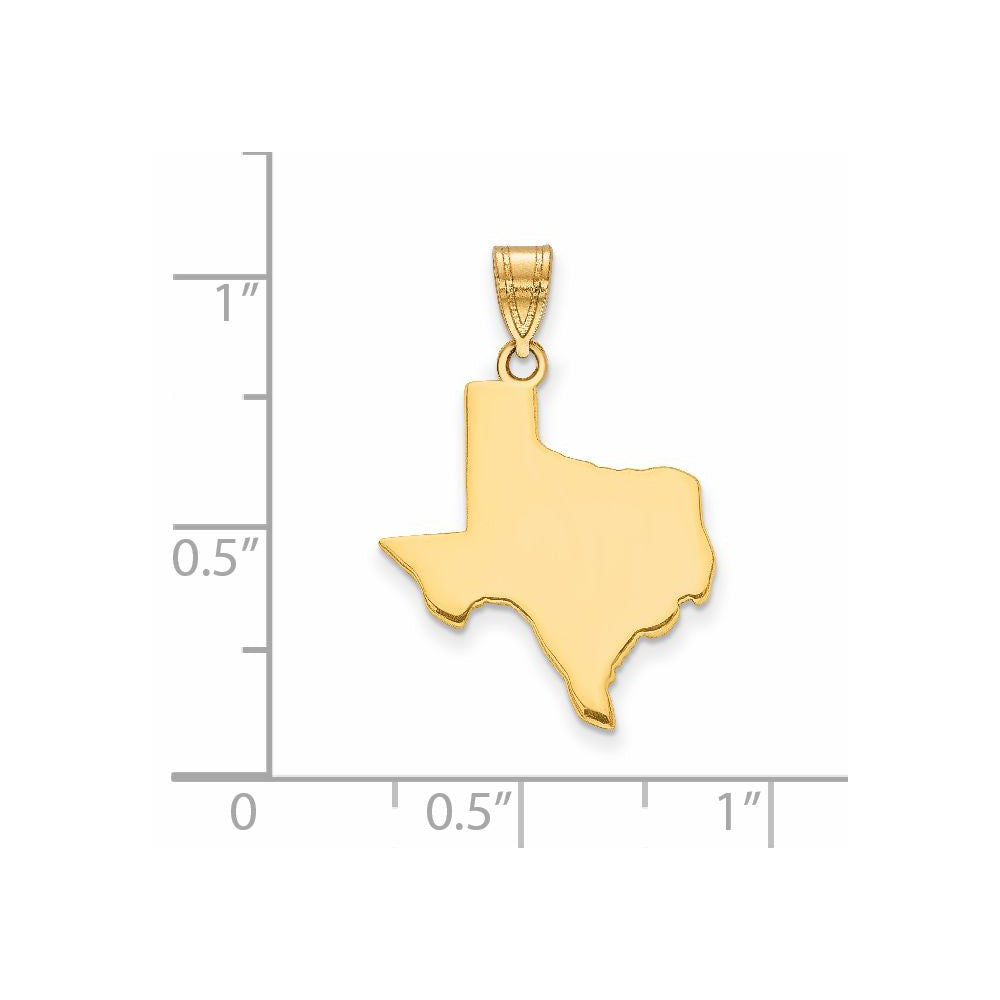 14KY Texas State Pendant