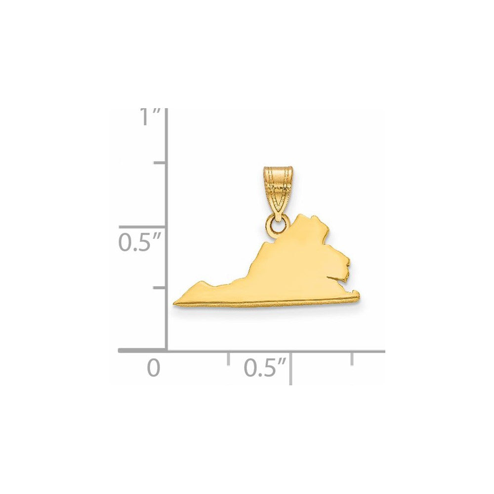 14KY Virginia State Pendant