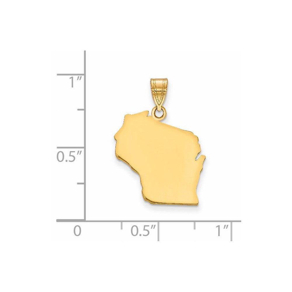 14KY Wisconsin State Pendant