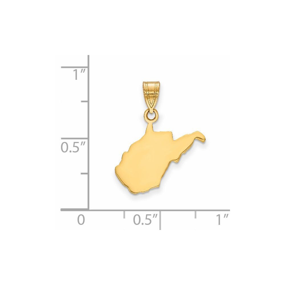 14KY West Virginia State Pendant