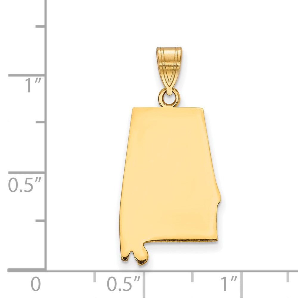 Sterling Silver/Gold-plated Alabama State Pendant
