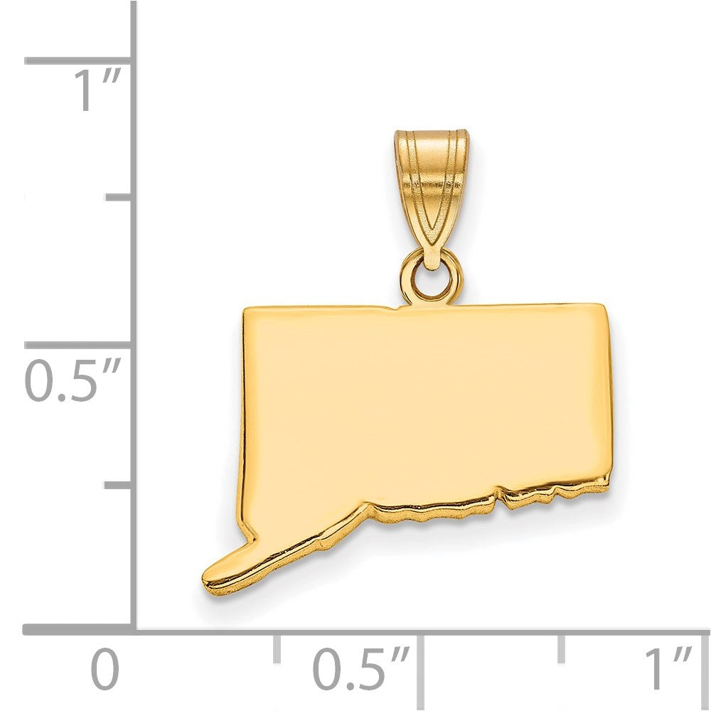 Sterling Silver/Gold-plated Connecticut State Pendant