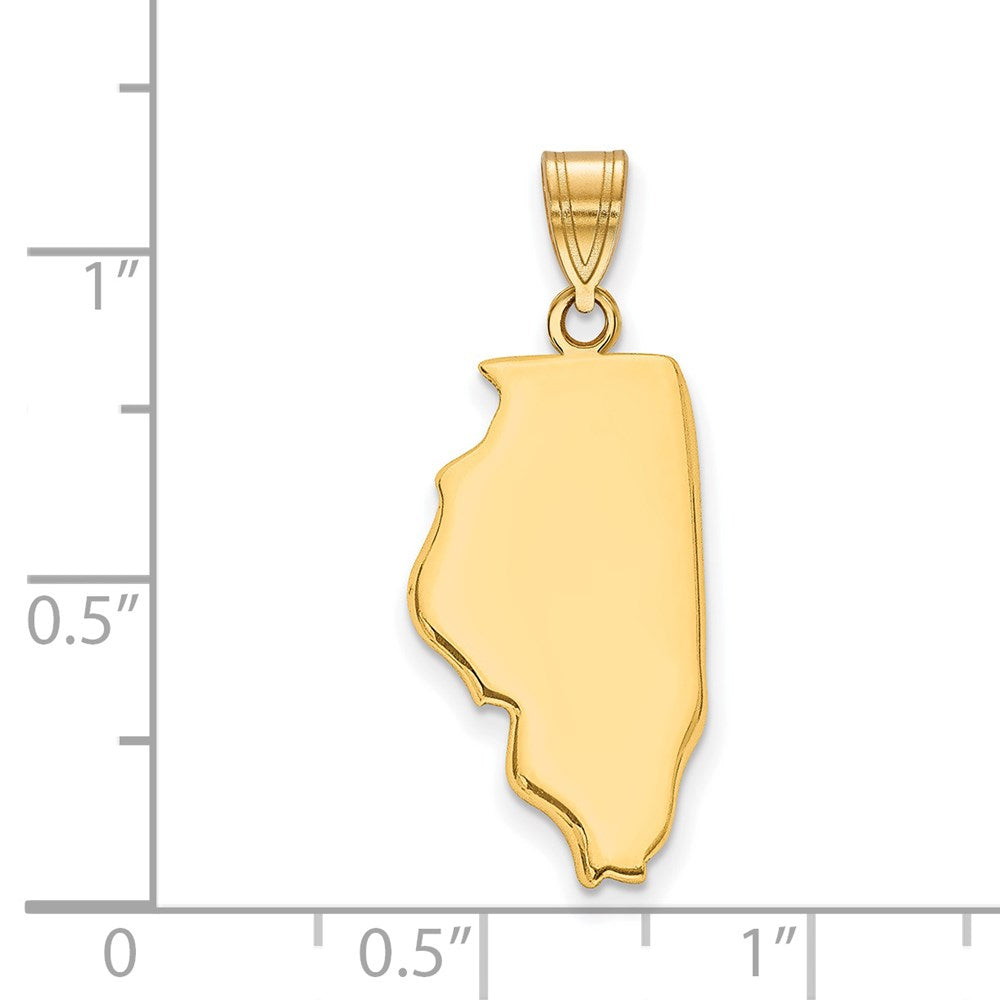 Sterling Silver/Gold-plated Illinois State Pendant