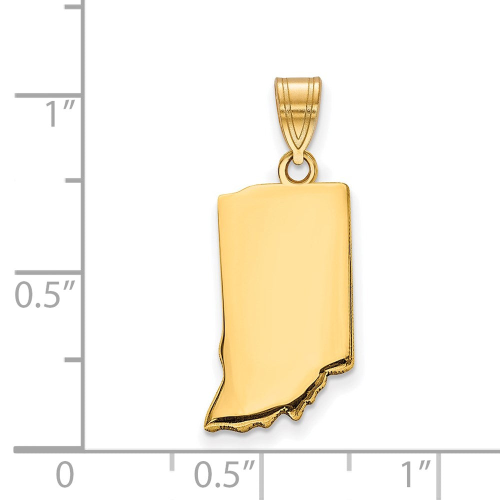 Sterling Silver/Gold-plated Indiana State Pendant