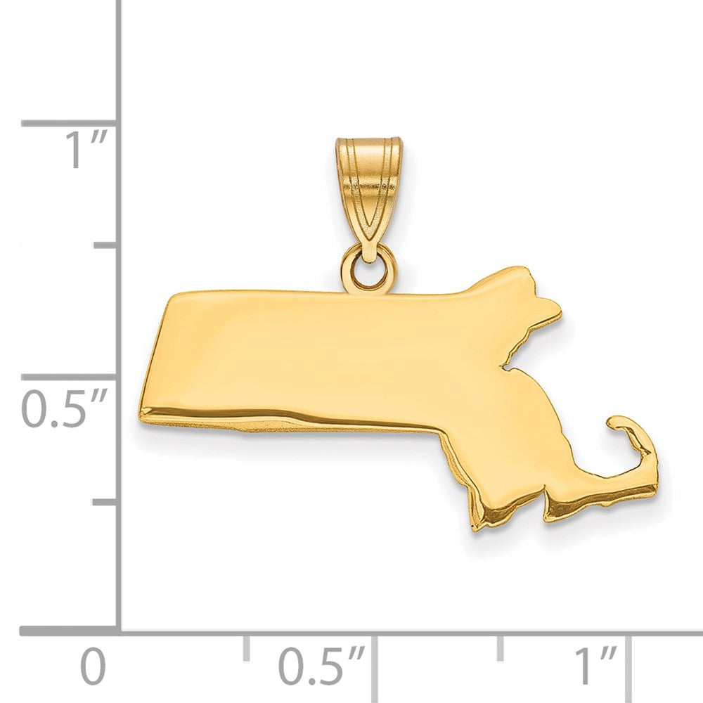 Sterling Silver/Gold-plated Massachusetts State Pendant