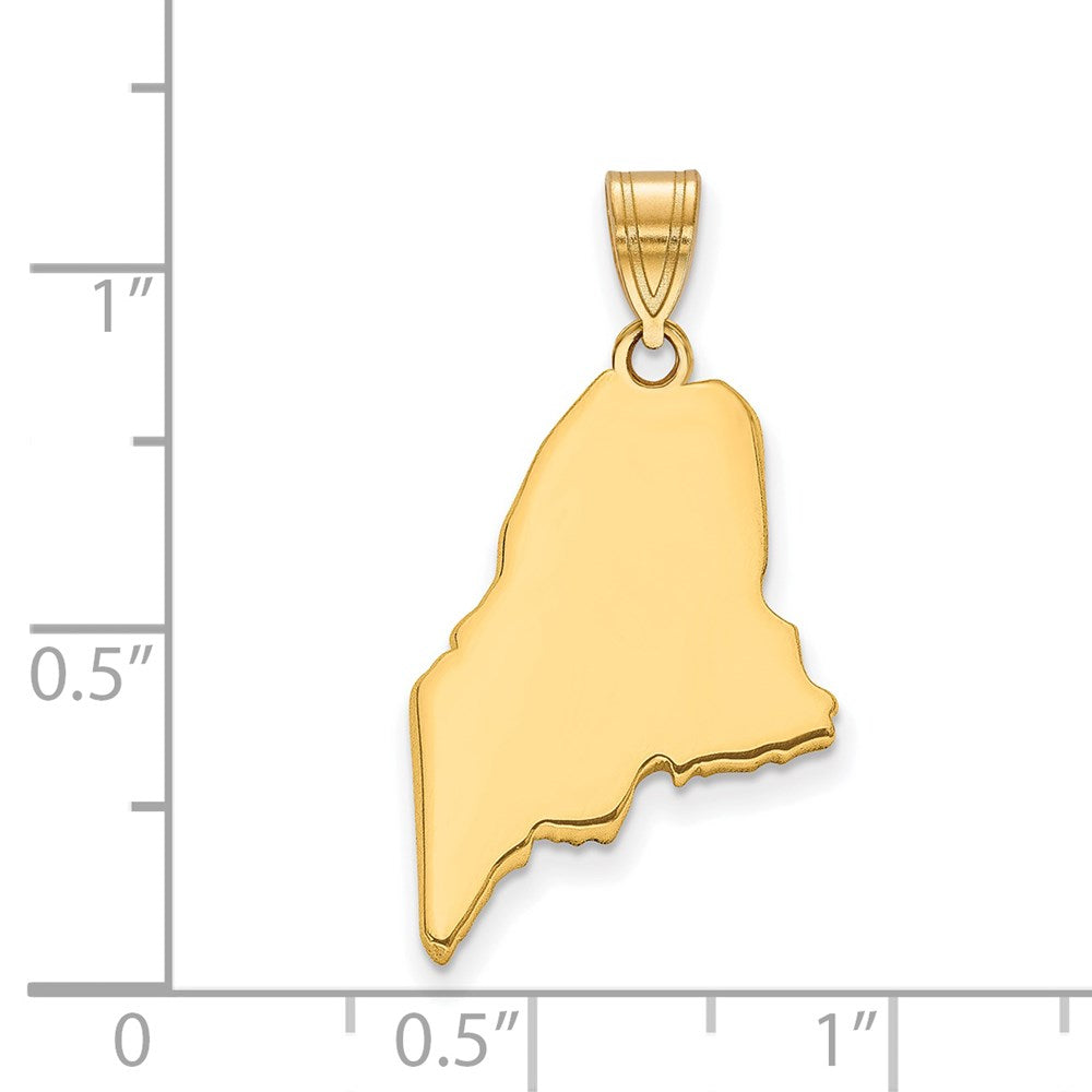 Sterling Silver/Gold-plated Maine State Pendant