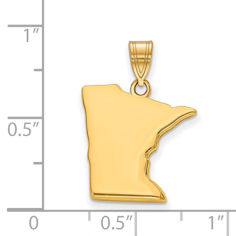 Sterling Silver/Gold-plated Minnesota State Pendant