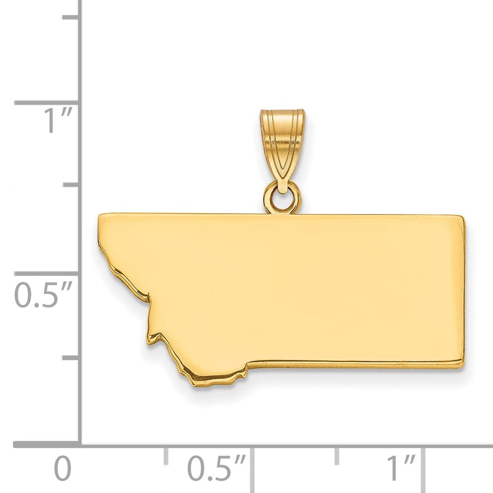 Sterling Silver/Gold-plated Montana State Pendant