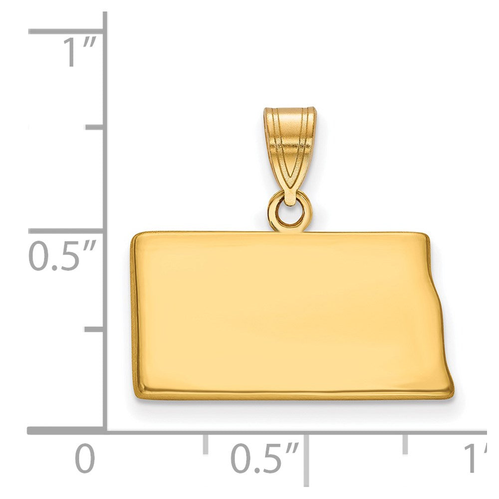 Sterling Silver/Gold-plated North Dakota State Pendant