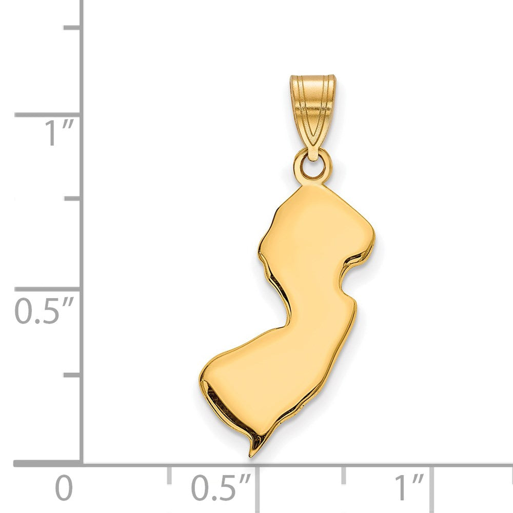 Sterling Silver/Gold-plated New Jersey State Pendant