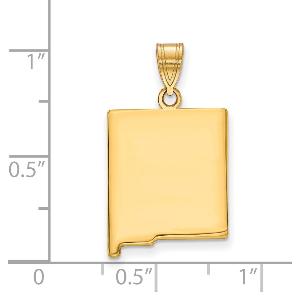 Sterling Silver/Gold-plated New Mexico State Pendant