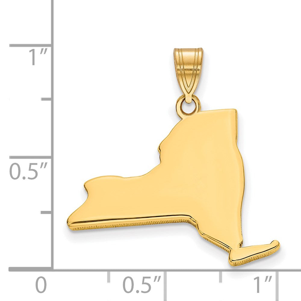 Sterling silver/Gold-plated New York State Pendant