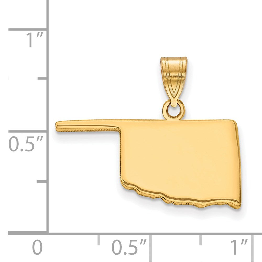 Sterling Silver/Gold-plated Oklahoma State Pendant