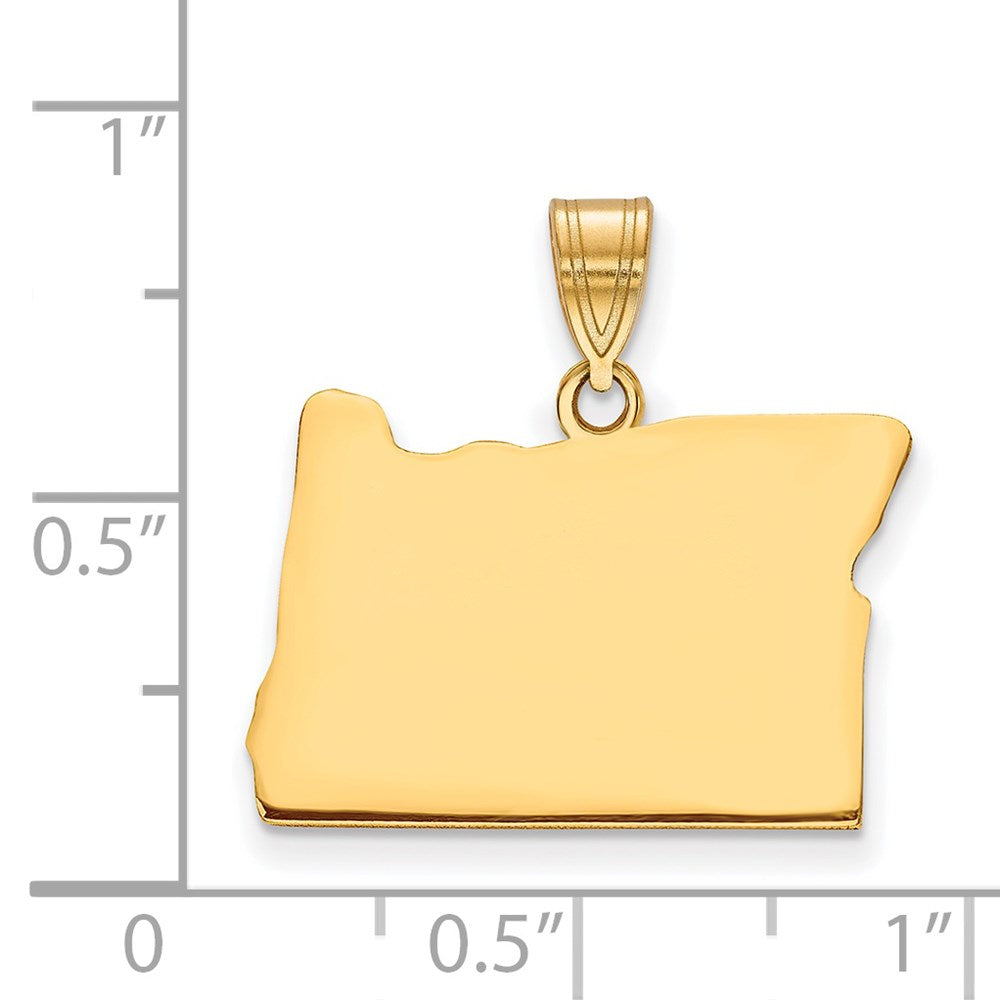 Sterling Silver/Gold-plated Oregon State Pendant