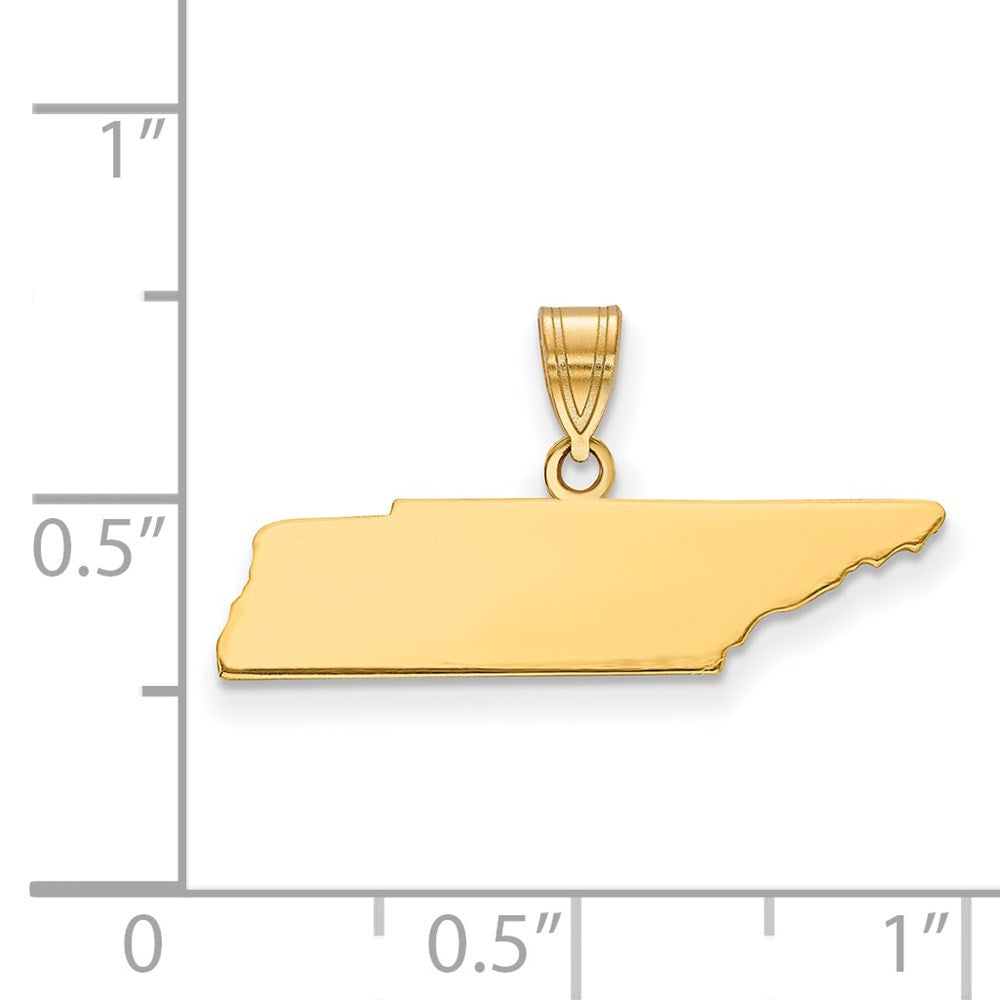 Sterling Silver/Gold-plated Tennessee State Pendant