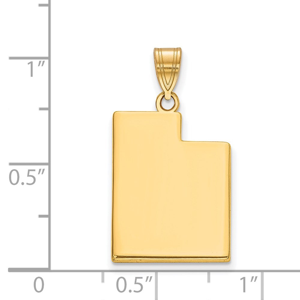 Sterling Silver/Gold-plated Utah State Pendant