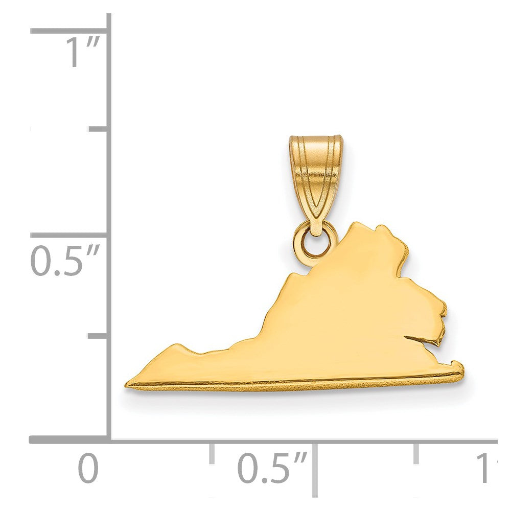 Sterling Silver/Gold-plated Virginia State Pendant