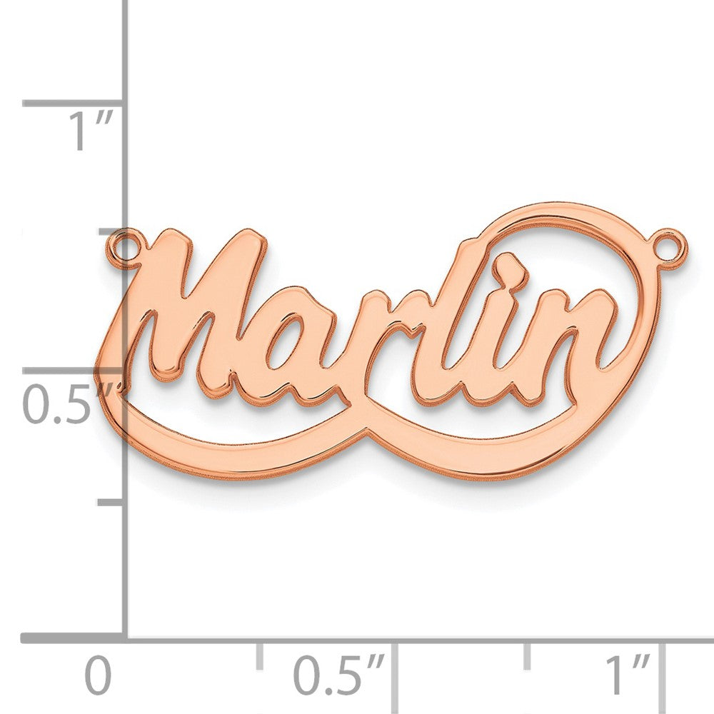 Sterling Silver/Rose-plated Swoop Name Plate