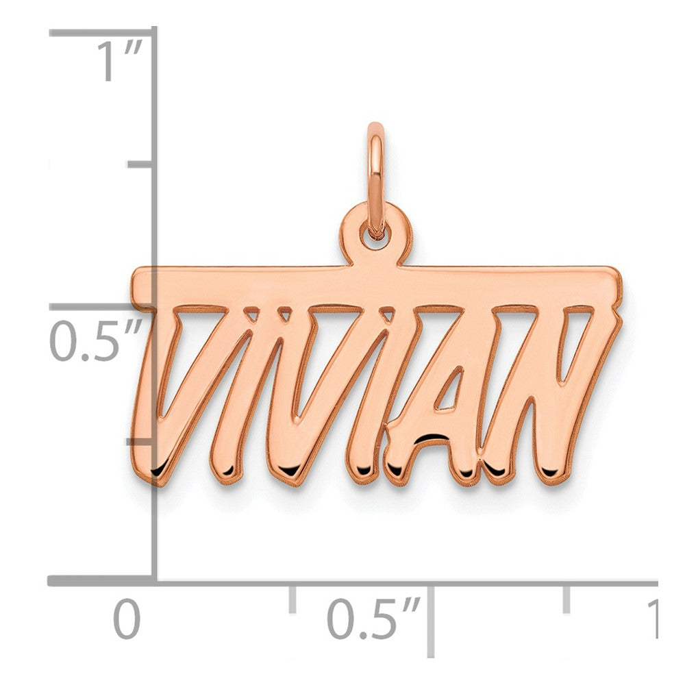 14k Rose Gold Top Bar Name Plate