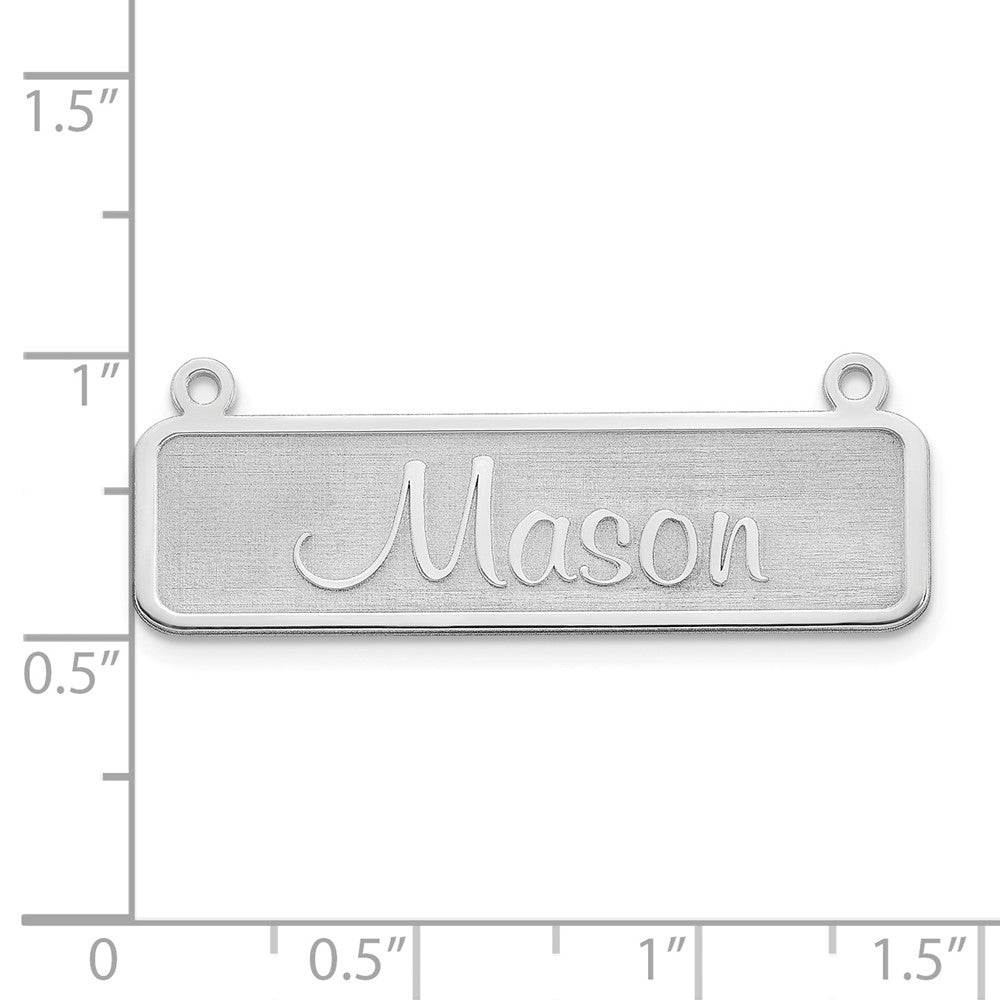 10k White Gold Satin Name Plate Bar