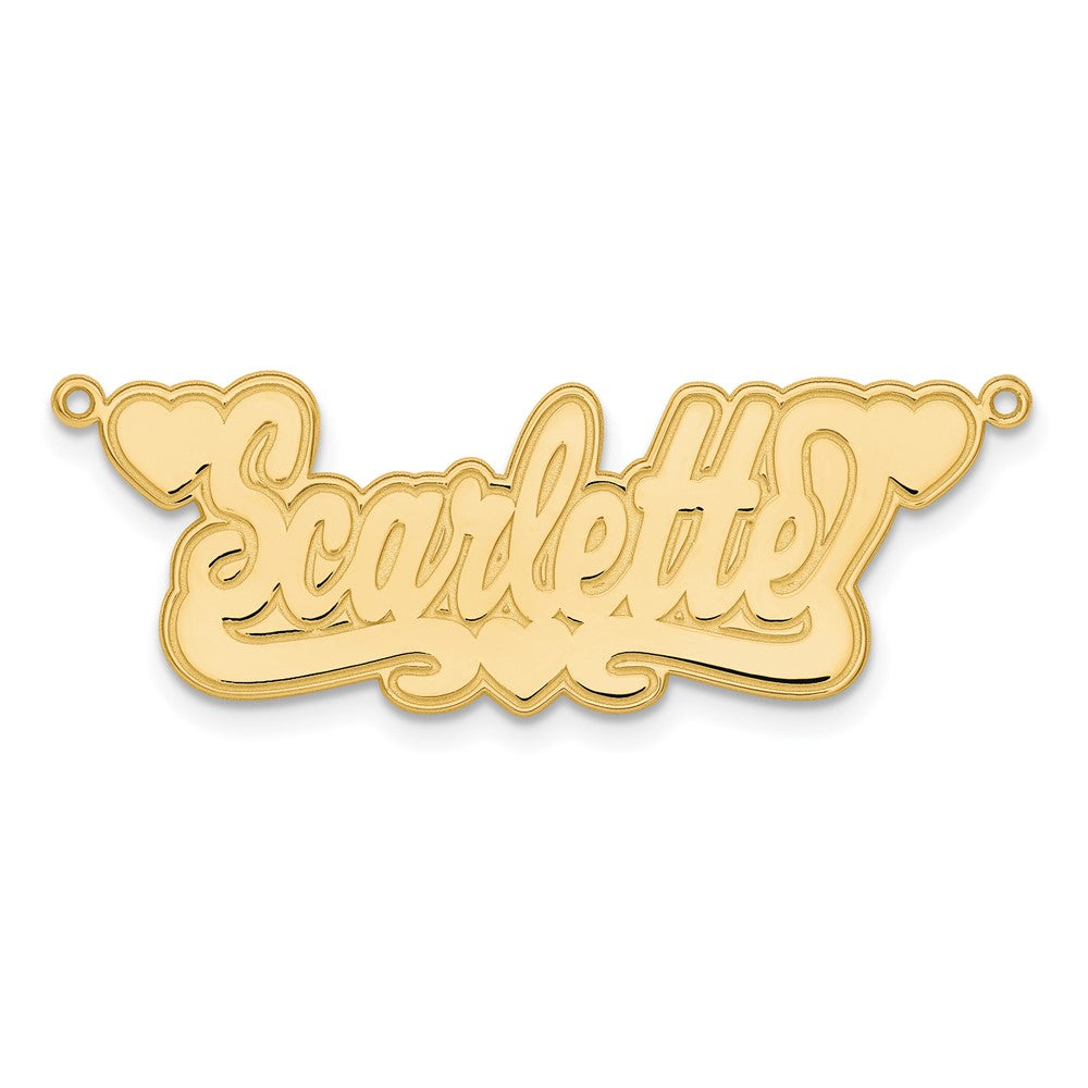 Sterling Silver/Gold-plated Etched Hearts Name Plate