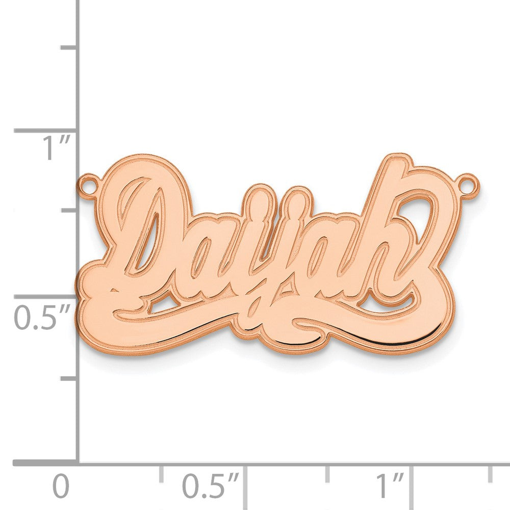 Sterling Silver/Rose-plated Etched Name Plate