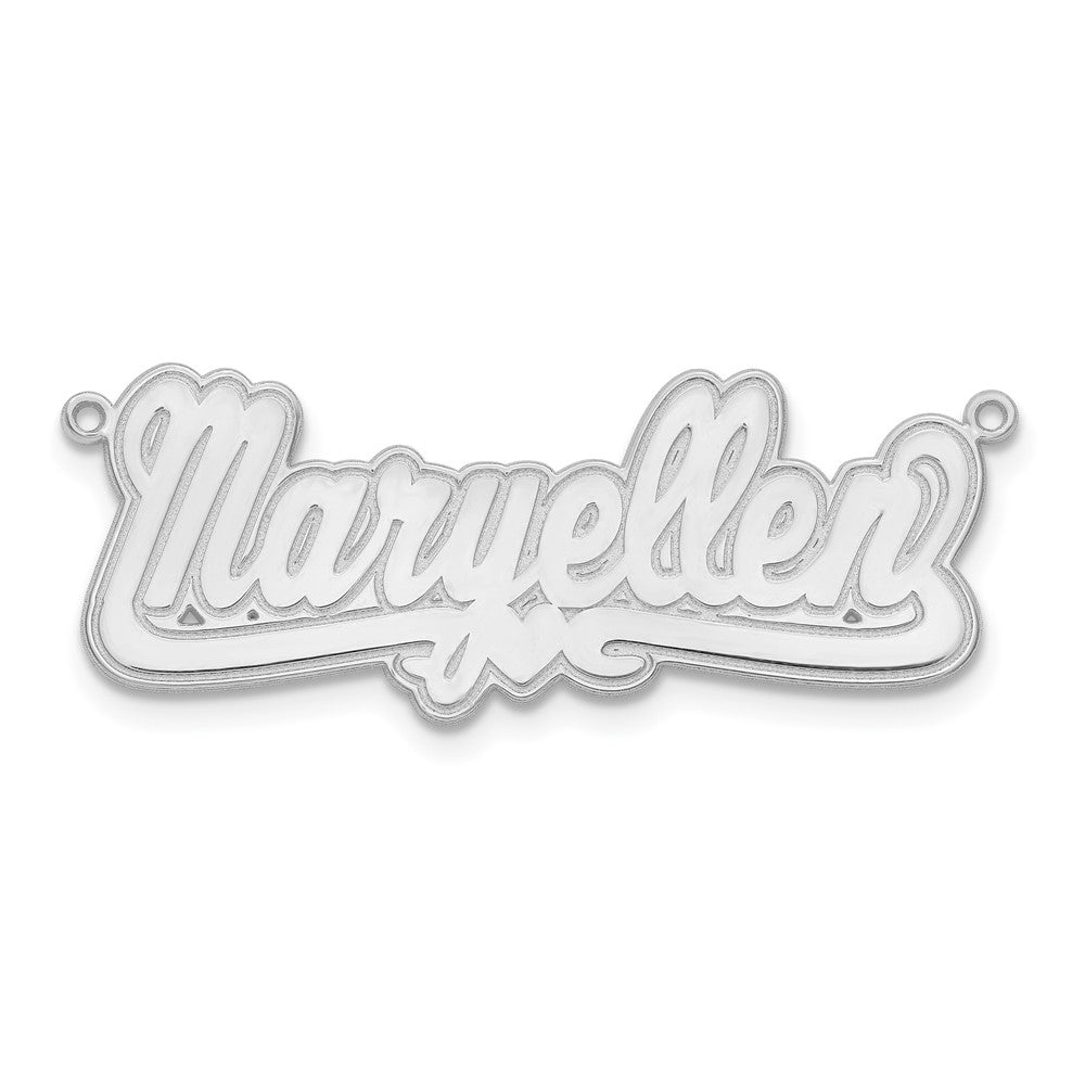 Sterling Silver/Rhodium-plated Etched Heart Name Plate