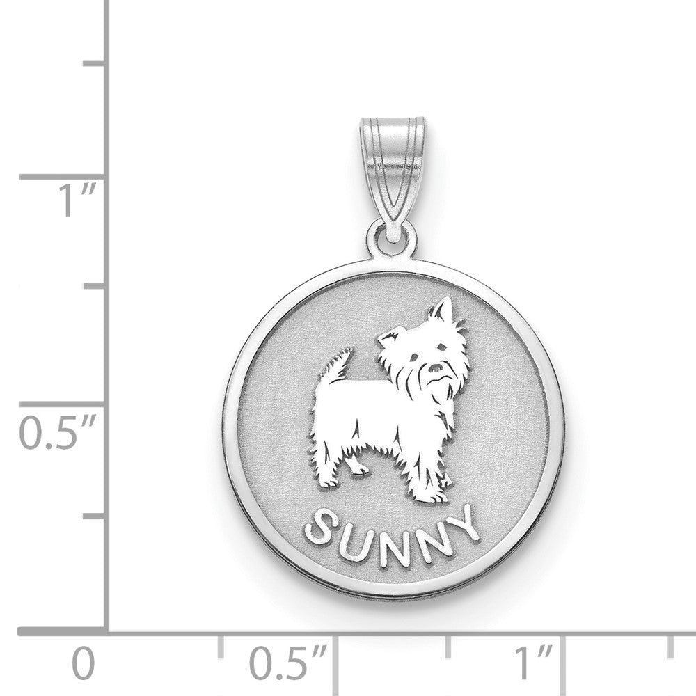 10k White Gold Dog Pendant