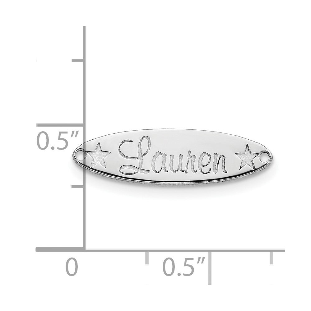 10k White Gold Oval with Stars Name Plate