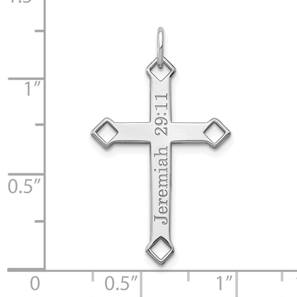 10k White Gold Personalized Cross Charm