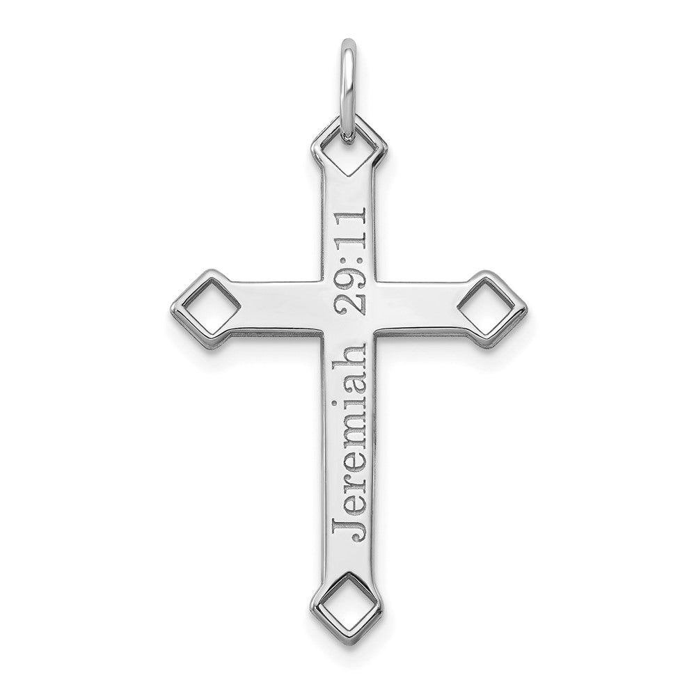 10k White Gold Personalized Cross Charm